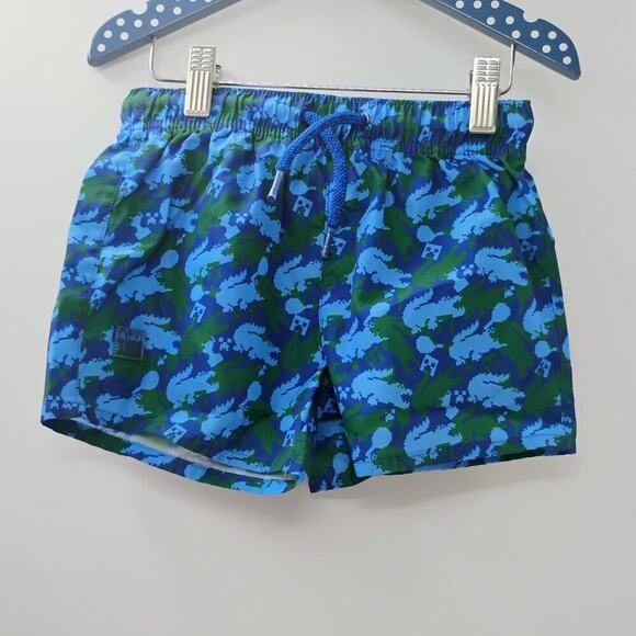 Lacoste Minecraft Creeper Swim Suit Boys Board Shorts Blue Green Pixel Art - Picture 4 of 11
